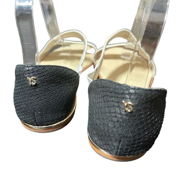 YOSI SAMRA Casey Crossover Leather Sandal WCE-200-715 Biscotti Black/White Sz 9 - Picture 5 of 11